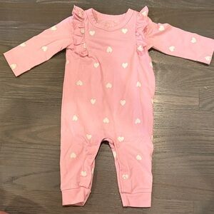 Cat & Jack Pink Heart Ruffle Jumpsuit